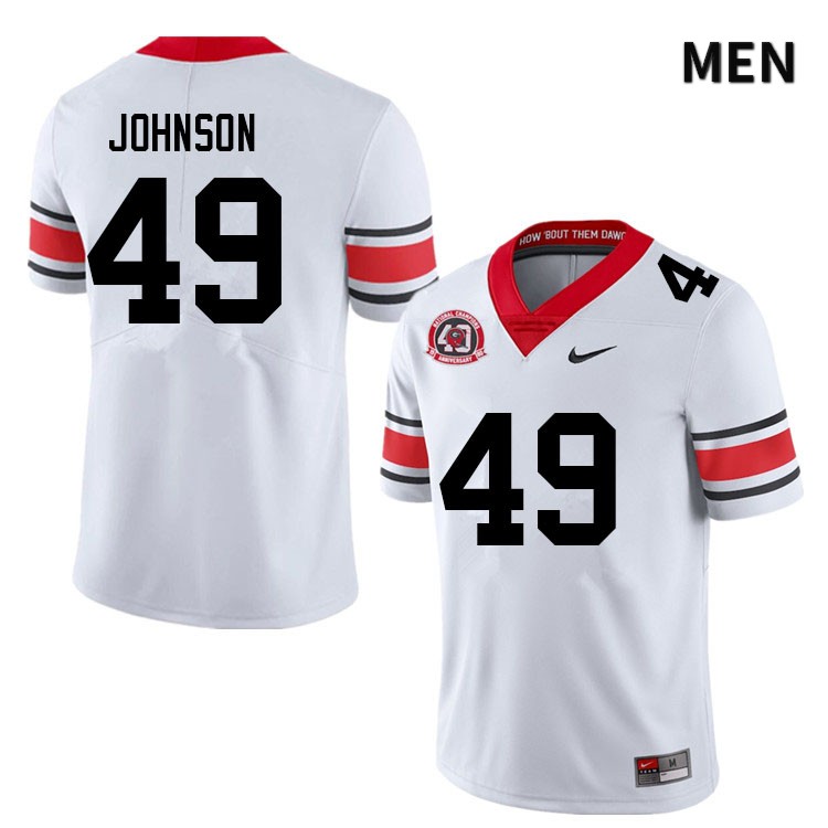 Georgia Bulldogs Men's Samuel Johnson #49 White 1980 National Champions 40th Anniversary Stitched College UGA Football Jersey 23UR012OX